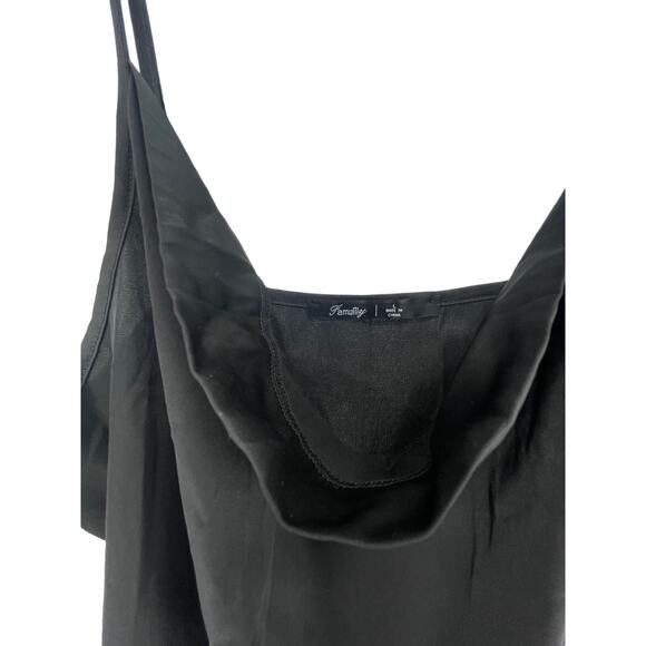 Famulily Black Sleeveless Cowl Neck Tank Top Blouse Women's Size Large - Picture 4 of 6